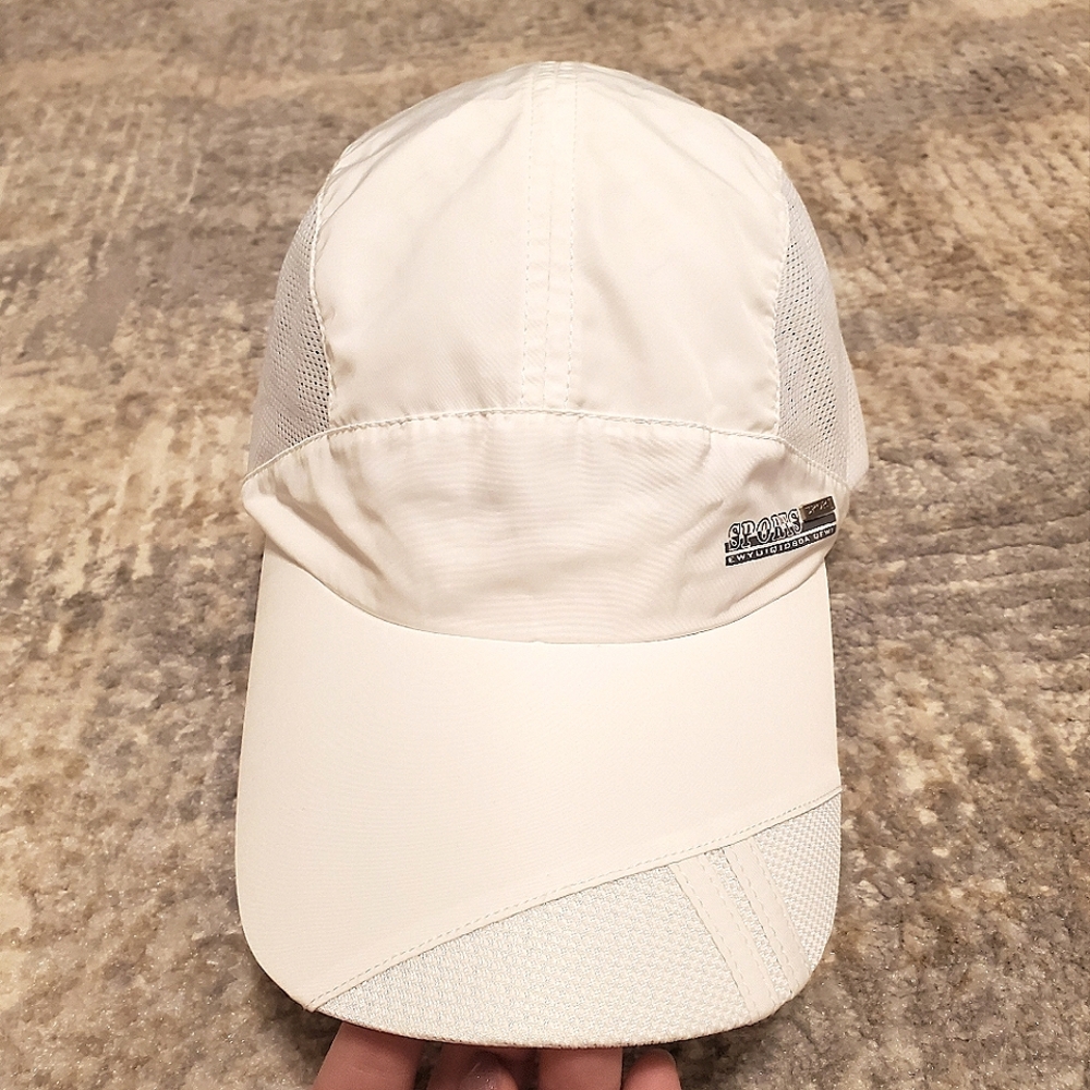 White Vented Quick Dry Sports Baseball Cap Hat